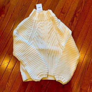 Free people women’s cotton cropped sweater xs ivory
